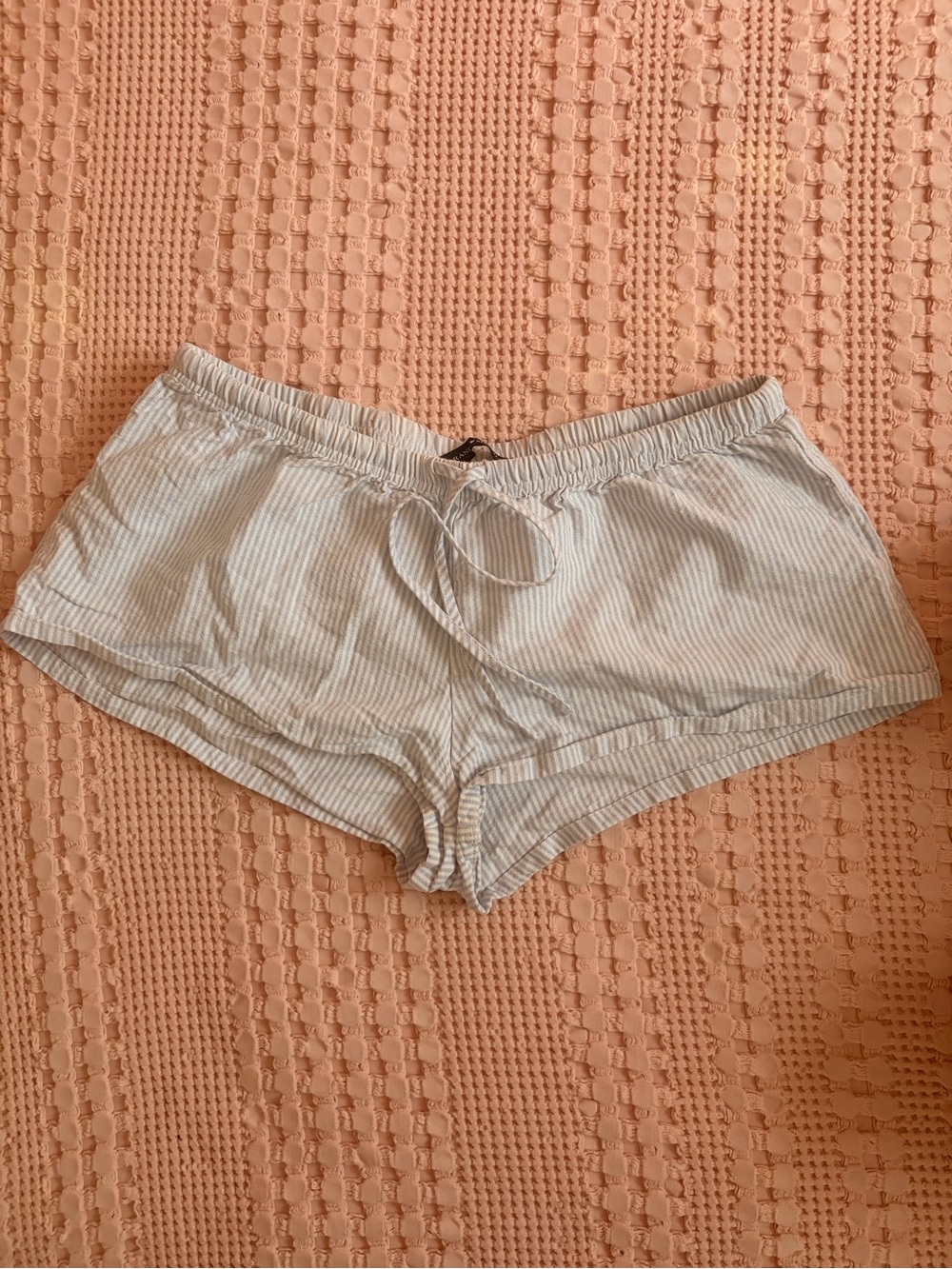 Brandy Melville Blue & White Stripe Cotton Lounge Shorts